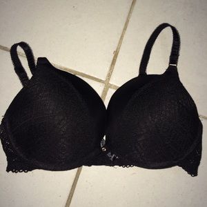Black Push Up Lace Bra